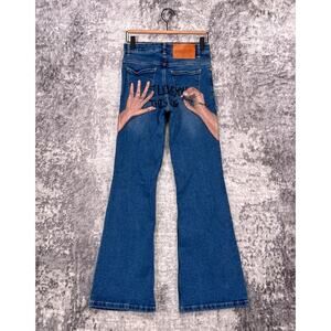 Jasmains Paris Jeans Small Womens Naughty High Waist Flare Denim